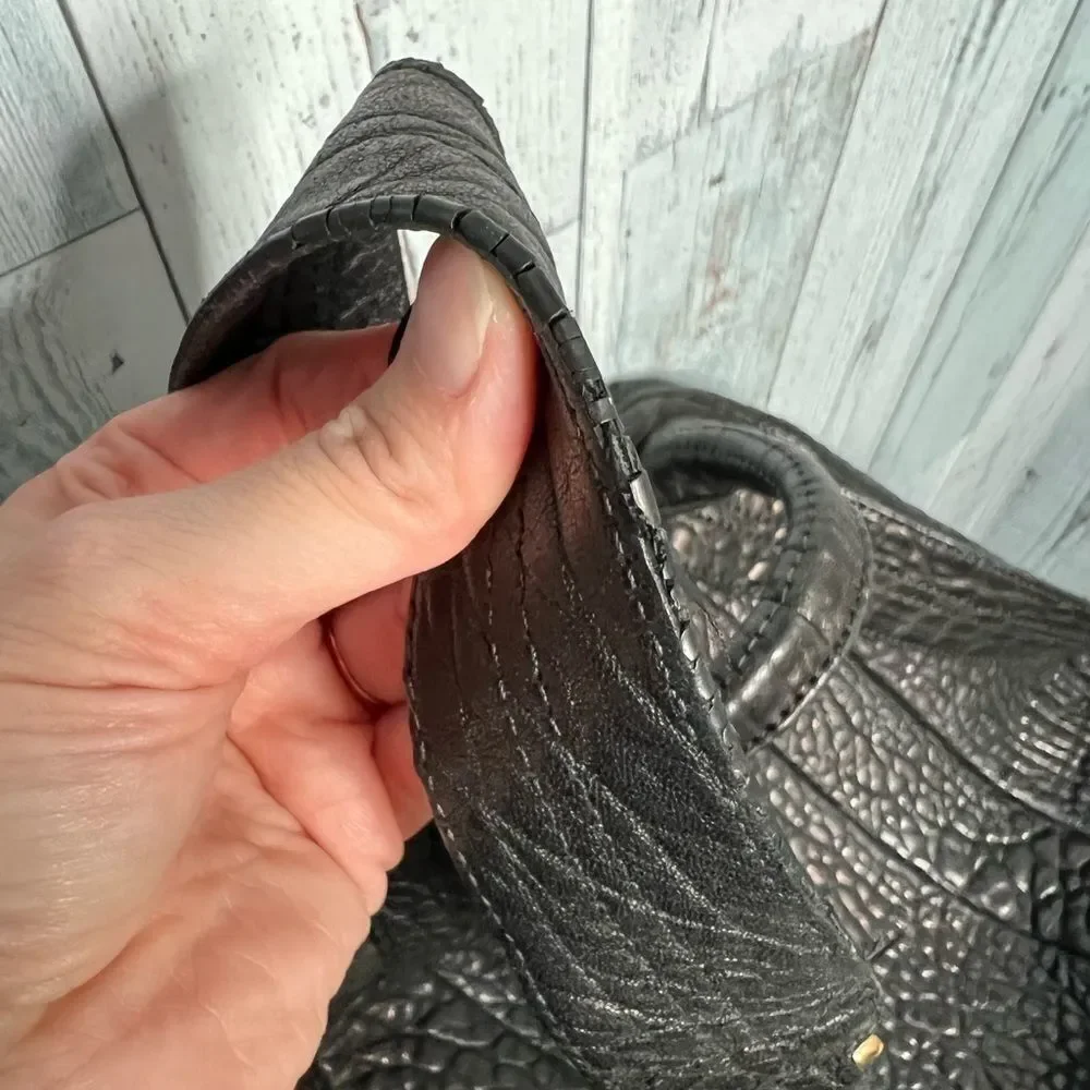 Alexander Wang Black Embossed Leather & Calf Hair Studded Backpack Bag Luxurious